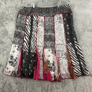 Marisol Patchwork Panel Maxi Long Skirt Womens 3X Sheer Rayon Lined‎ 33" Length